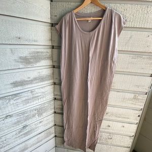 SOLD silence & noise | taupey beige maxi t-shirt dress | size small